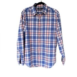 Vineyard Vines Slim Fit Murray Shirt Blue Pink Plaid Large